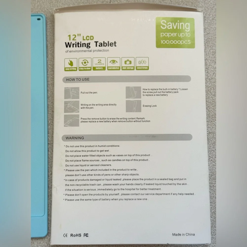 NWT 12”LCD Writing Tablet - Blue